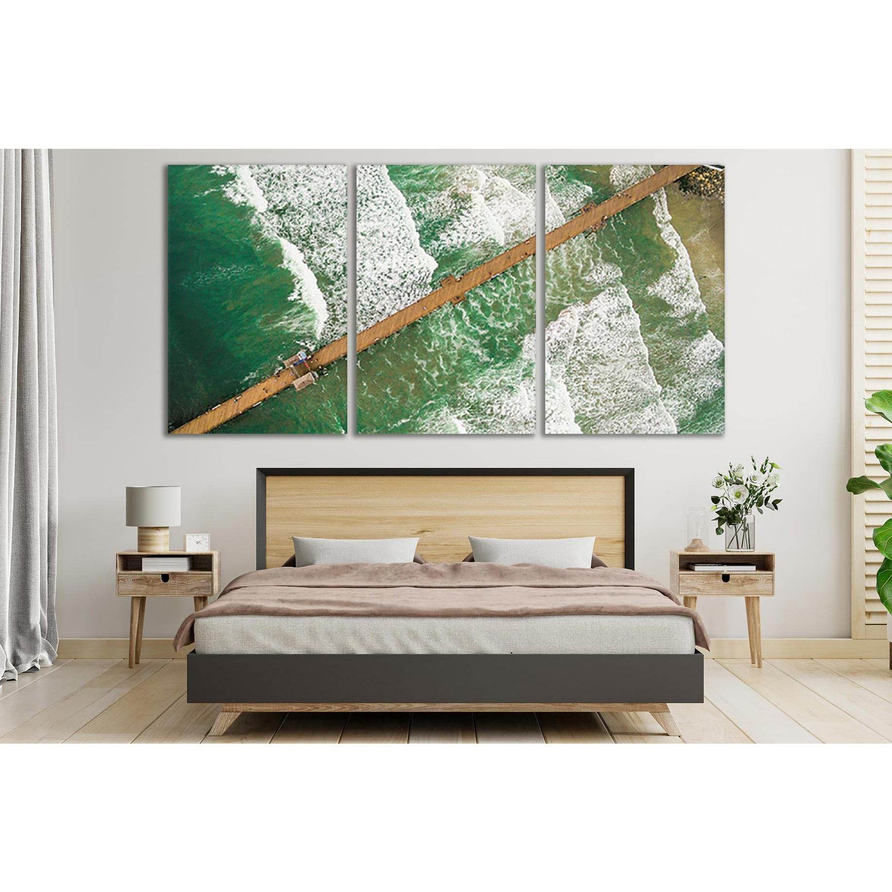 Pier In The Ocean №SL163 Ready to Hang Canvas Print - Zellart Canvas Prints 0new, ALL_Products, Beach Ocean & Waves