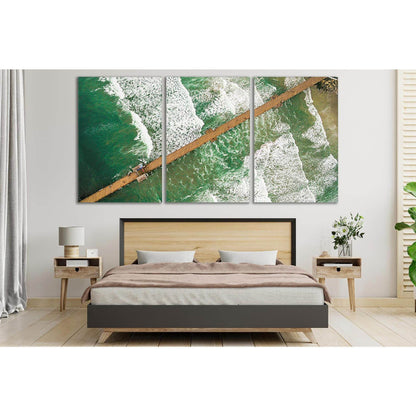 Pier In The Ocean №SL163 Ready to Hang Canvas Print - Zellart Canvas Prints 0new, ALL_Products, Beach Ocean & Waves