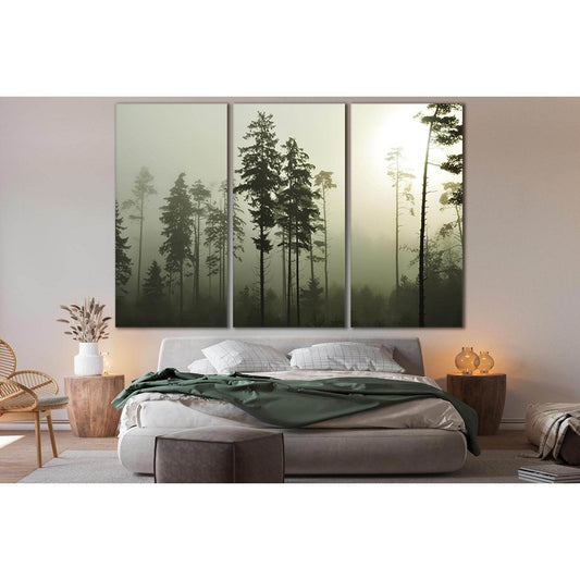 Pine And Fir Trees №SL889 Ready to Hang Canvas Print - Zellart Canvas Prints 0new, ALL_Products, Black & White Wall Art