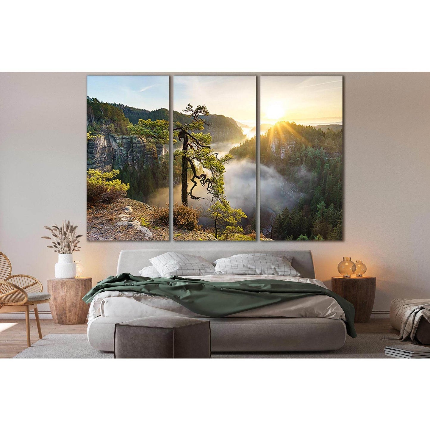 Pine Tree Towering On The Rock №SL794 Ready to Hang Canvas Print - Zellart Canvas Prints 0new, ALL_Products, Trees Wall Art
