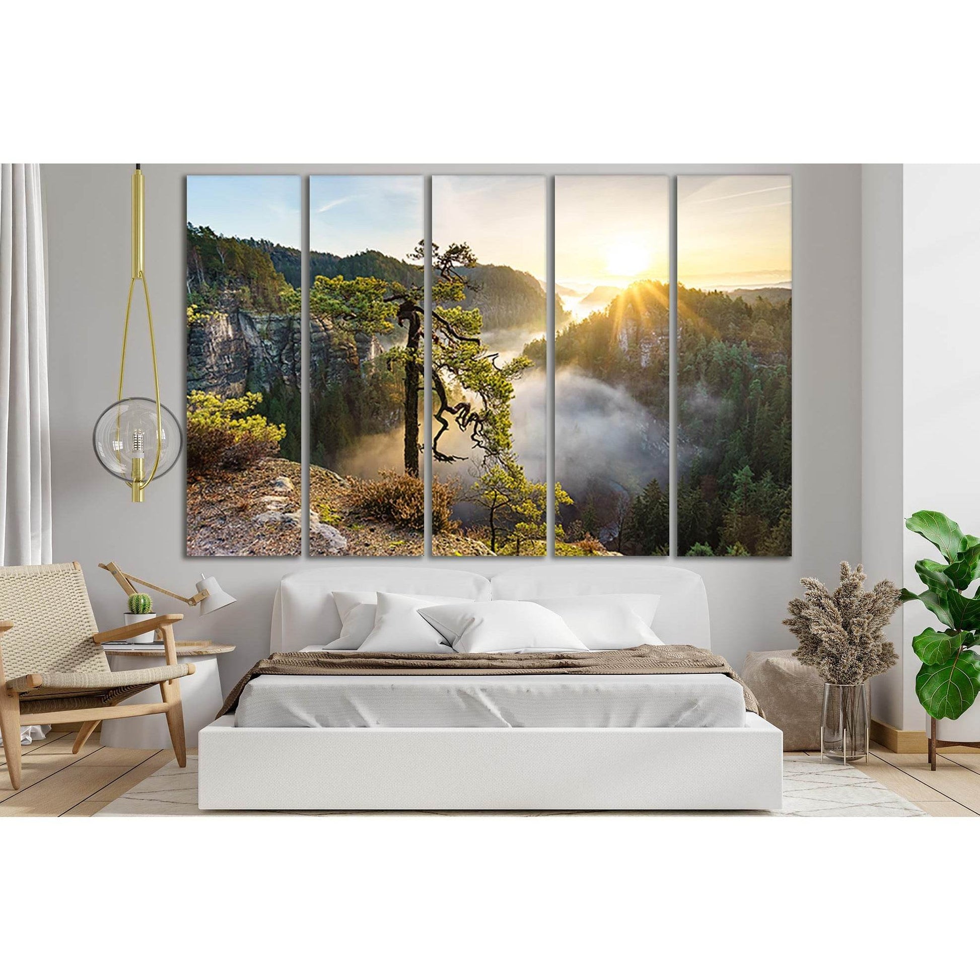 Pine Tree Towering On The Rock №SL794 Ready to Hang Canvas Print - Zellart Canvas Prints 0new, ALL_Products, Trees Wall Art