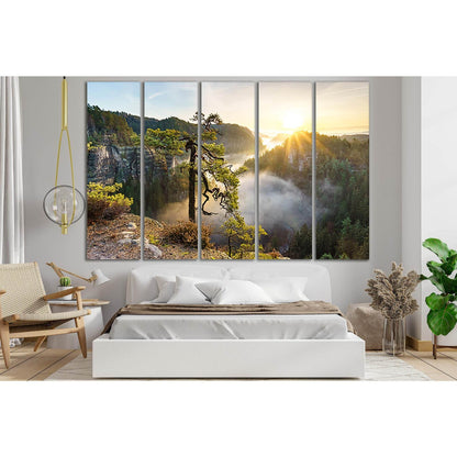 Pine Tree Towering On The Rock №SL794 Ready to Hang Canvas Print - Zellart Canvas Prints 0new, ALL_Products, Trees Wall Art