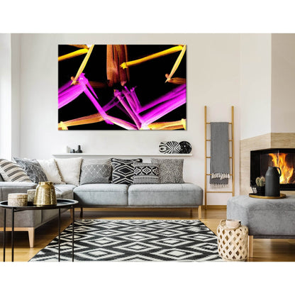 Pink And Orange Abstract №04278 Ready to Hang Canvas Print - Zellart Canvas Prints ALL_Products