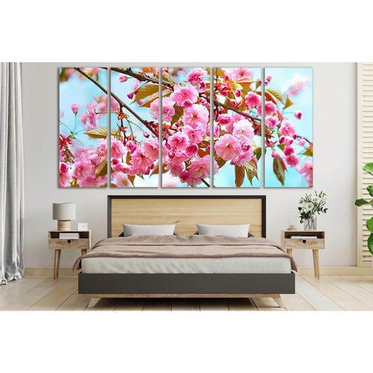 Pink Cherry Flowers Close Up №SL667 Ready to Hang Canvas Print - Zellart Canvas Prints 0new, ALL_Products, Floral & Botanical Wall Art