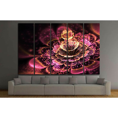 Pink fractal flower with golden glittering pollen №1422 Ready to Hang Canvas PrintCanvas art arrives ready to hang, with hanging accessories included and no additional framing required. Every canvas print is hand-crafted, made on-demand at our workshop an