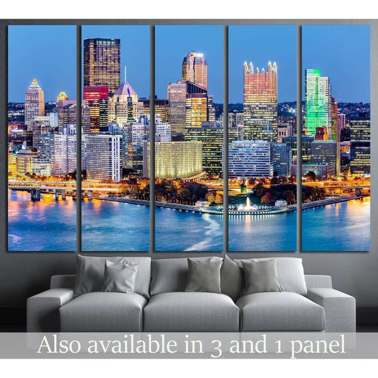 Pittsburgh, Monongahela and Ohio rivers №1735 Ready to Hang Canvas Print - Zellart Canvas Prints ALL_Products, s-1735