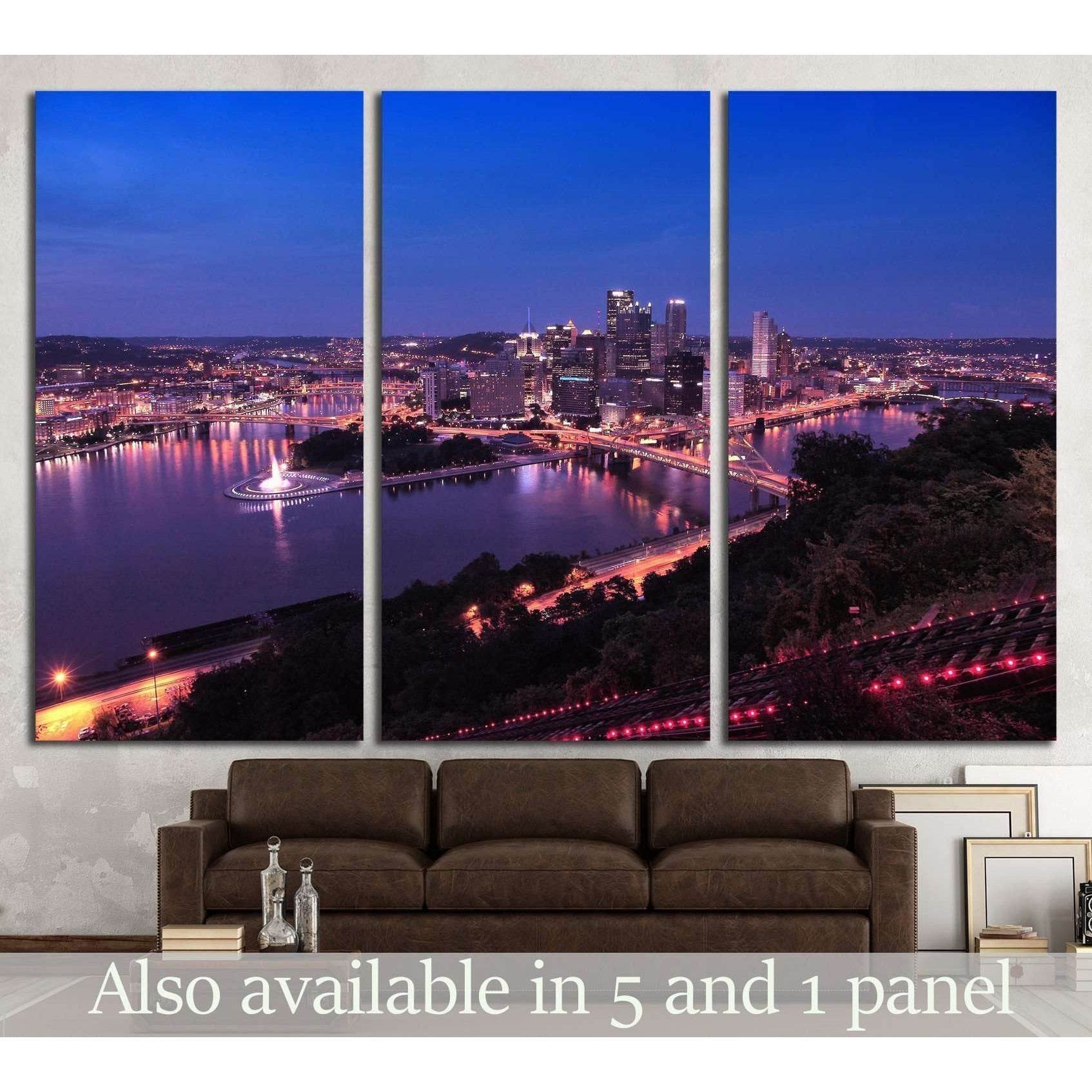 Pittsburgh, Pennsylvania. Filtered style colors №1727 Ready to Hang Canvas Print