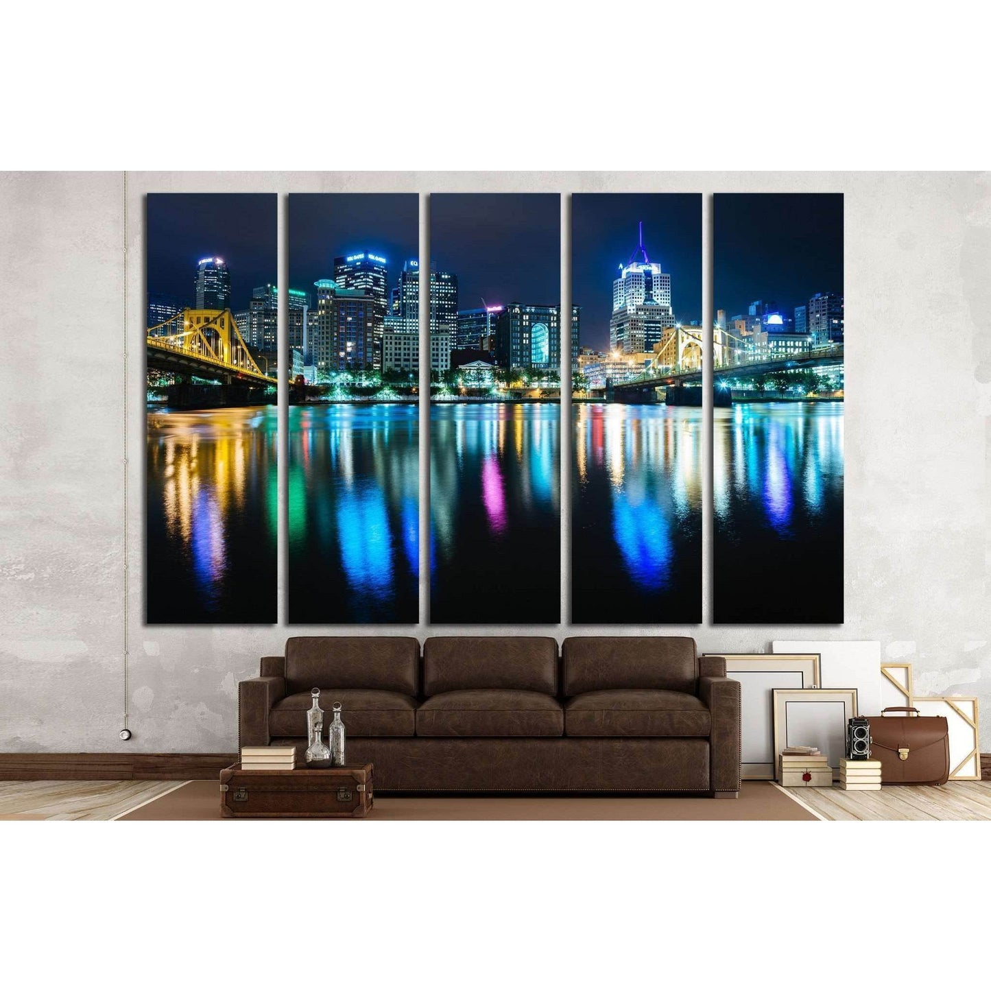 Pittsburgh skyline reflecting in the Allegheny River, Pennsylvania №1706 Ready to Hang Canvas PrintCanvas art arrives ready to hang, with hanging accessories included and no additional framing required. Every canvas print is hand-crafted, made on-demand a