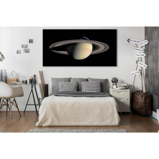 Planet Saturn Close Up №SL383 Ready to Hang Canvas Print - Zellart Canvas Prints 0new, ALL_Products, Astronomy & Space Canvas Wall Art