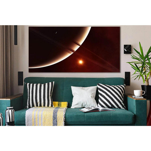 Planet Saturn №SL958 Ready to Hang Canvas Print - Zellart Canvas Prints 0new, ALL_Products, Astronomy & Space Canvas Wall Art