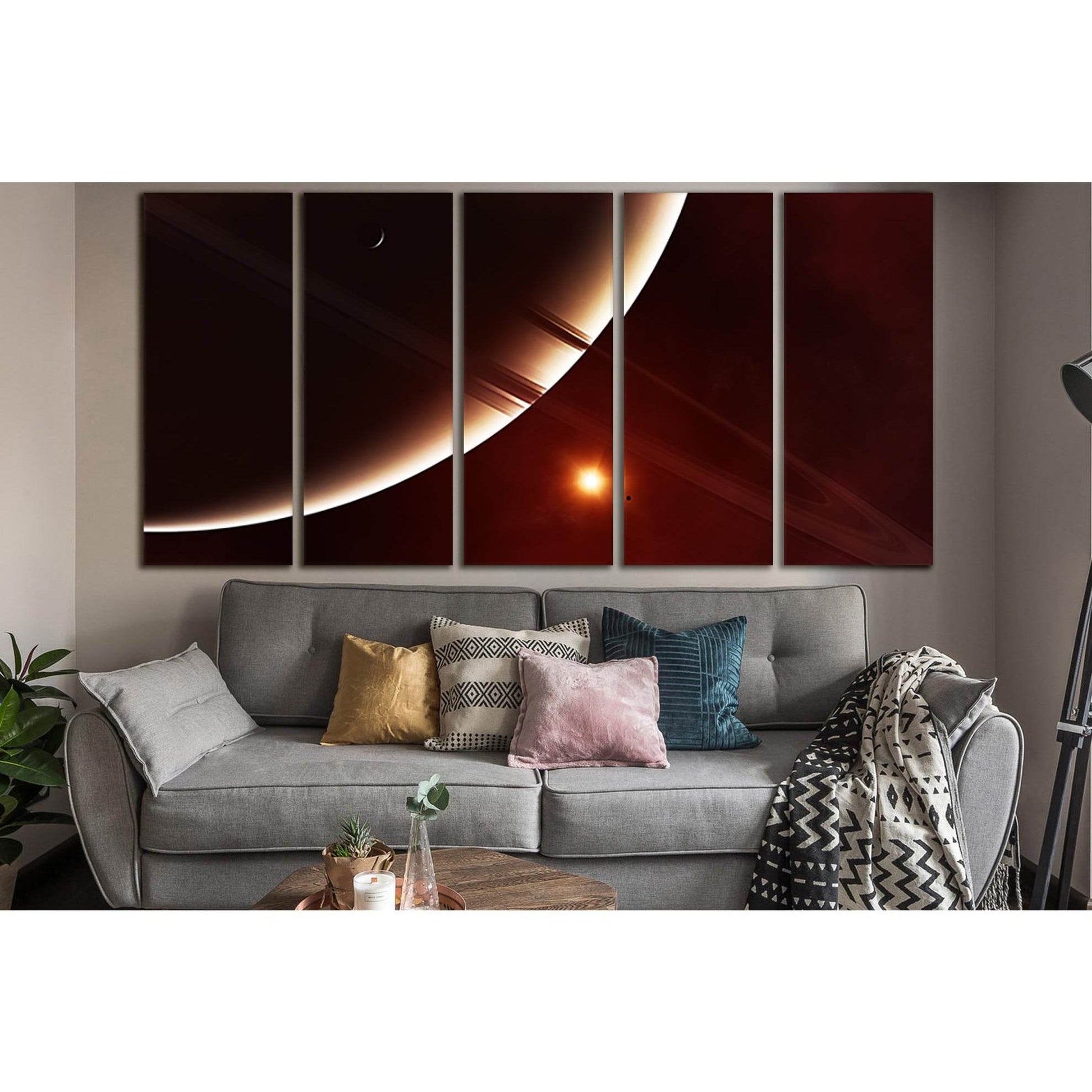 Planet Saturn №SL958 Ready to Hang Canvas Print - Zellart Canvas Prints 0new, ALL_Products, Astronomy & Space Canvas Wall Art