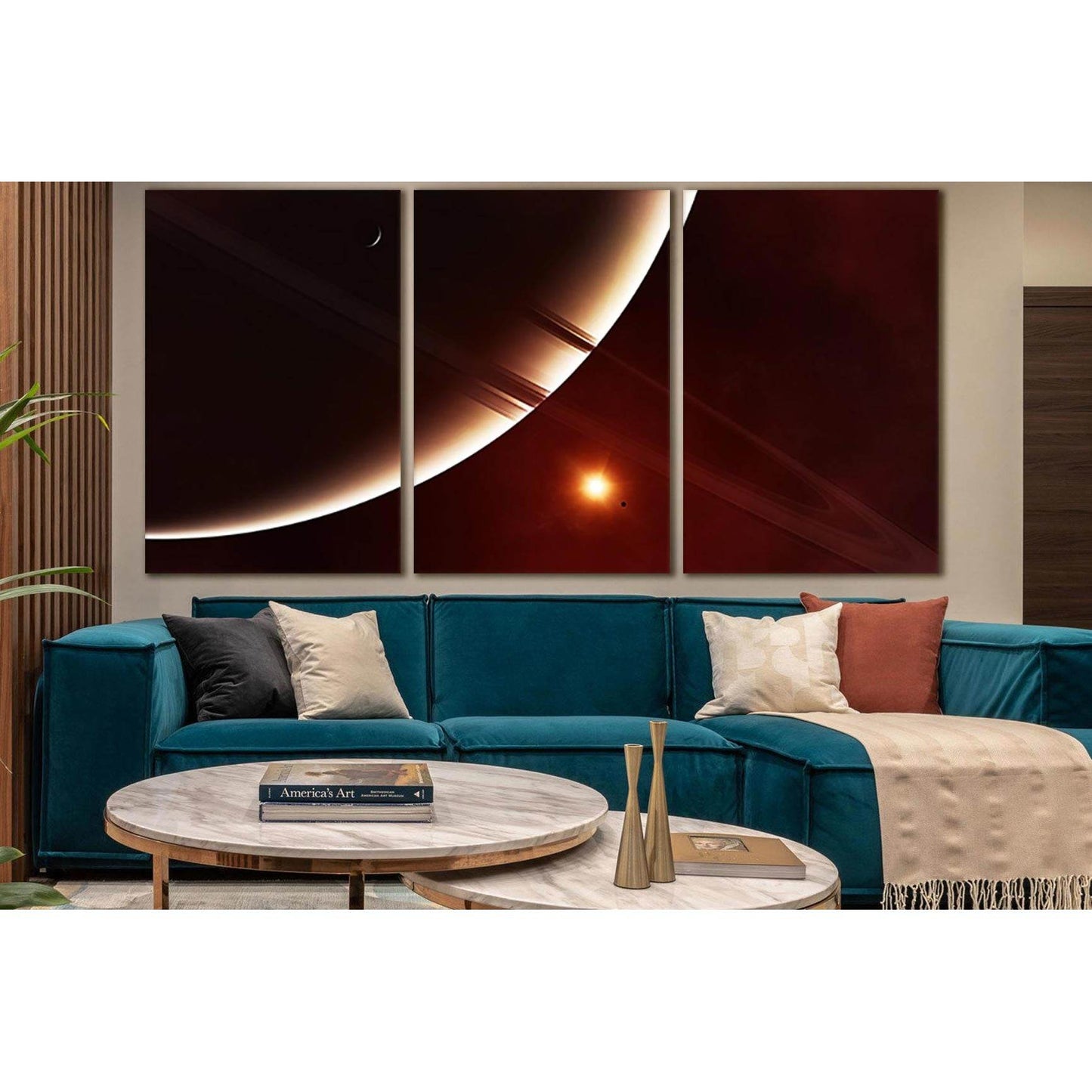 Planet Saturn №SL958 Ready to Hang Canvas Print - Zellart Canvas Prints 0new, ALL_Products, Astronomy & Space Canvas Wall Art