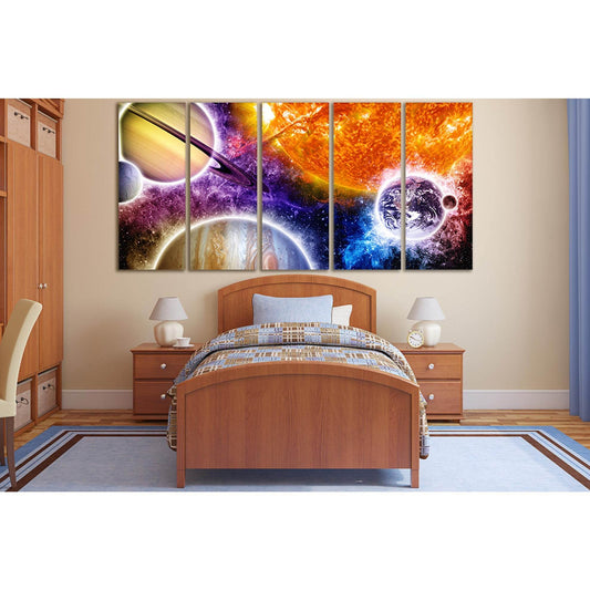 Planets Of The Solar System №SL978 Ready to Hang Canvas Print - Zellart Canvas Prints 0new, ALL_Products, Astronomy & Space Canvas Wall Art