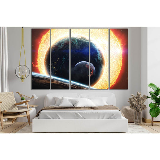 Planets Orbiting Sun №SL406 Ready to Hang Canvas Print - Zellart Canvas Prints 0new, ALL_Products, Astronomy & Space Canvas Wall Art