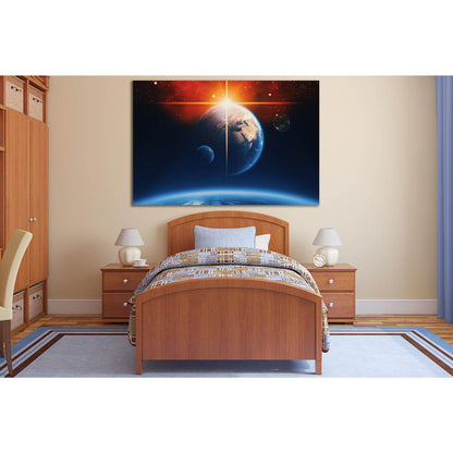 Planets Outer Space №SL417 Ready to Hang Canvas Print - Zellart Canvas Prints 0new, ALL_Products, Astronomy & Space Canvas Wall Art