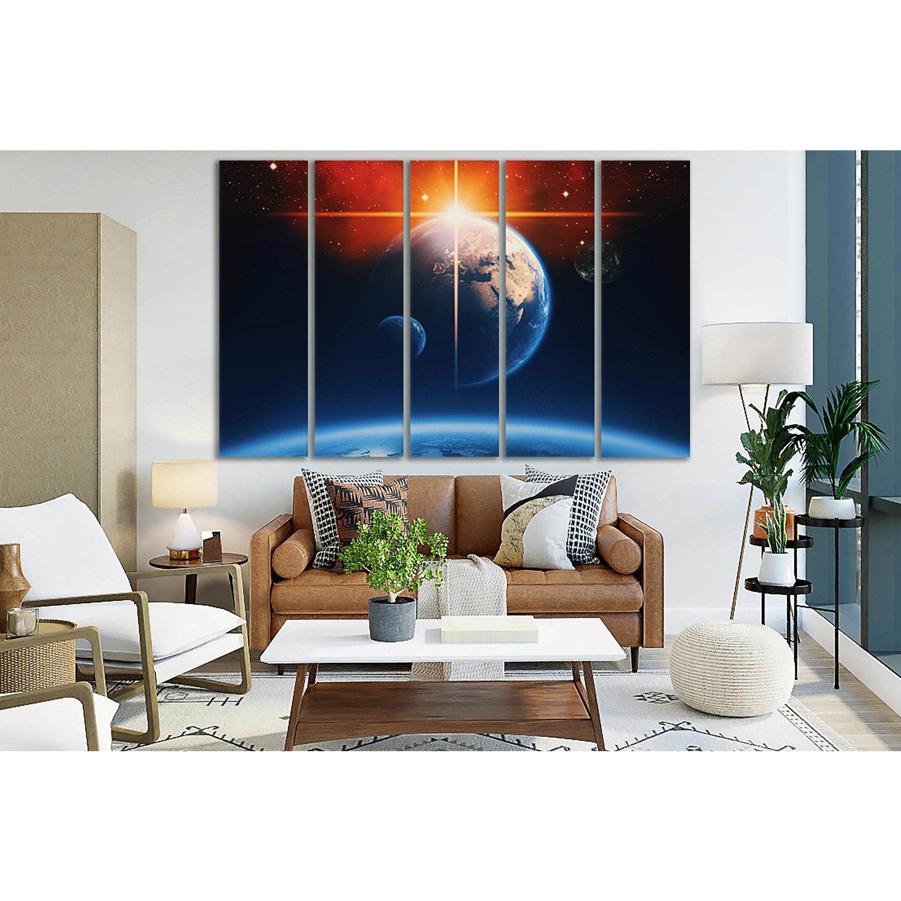 Planets Outer Space №SL417 Ready to Hang Canvas Print - Zellart Canvas Prints 0new, ALL_Products, Astronomy & Space Canvas Wall Art