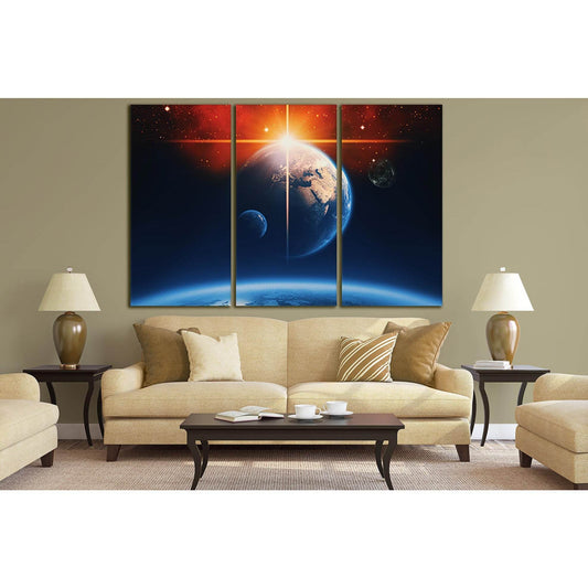 Planets Outer Space №SL417 Ready to Hang Canvas Print - Zellart Canvas Prints 0new, ALL_Products, Astronomy & Space Canvas Wall Art