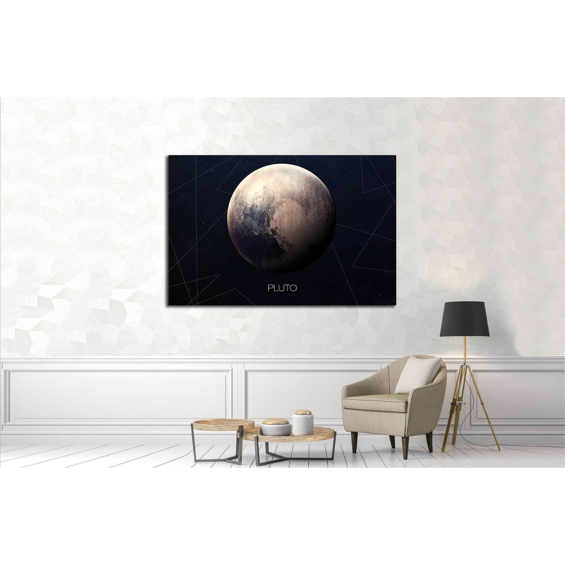 Pluto - High resolution images presents planets of the solar system №2448 Ready to Hang Canvas Print - Zellart Canvas Prints ALL_Products, s-2448