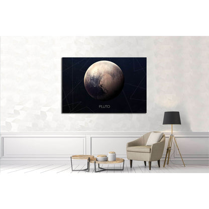 Pluto - High resolution images presents planets of the solar system №2448 Ready to Hang Canvas Print - Zellart Canvas Prints ALL_Products, s-2448
