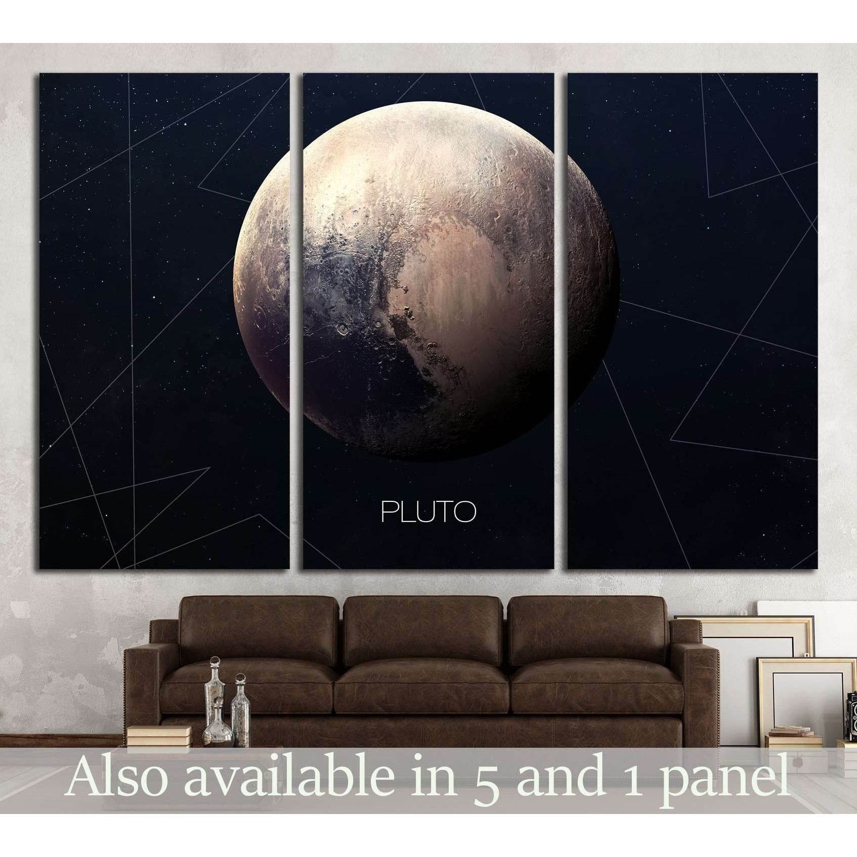 Pluto - High resolution images presents planets of the solar system №2448 Ready to Hang Canvas Print - Zellart Canvas Prints ALL_Products, s-2448