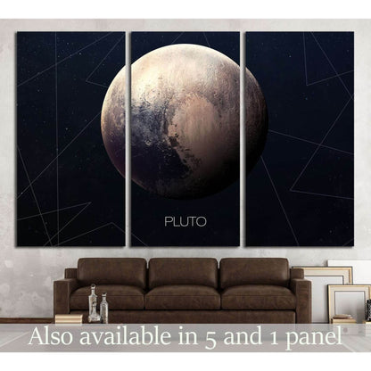 Pluto - High resolution images presents planets of the solar system №2448 Ready to Hang Canvas Print - Zellart Canvas Prints ALL_Products, s-2448