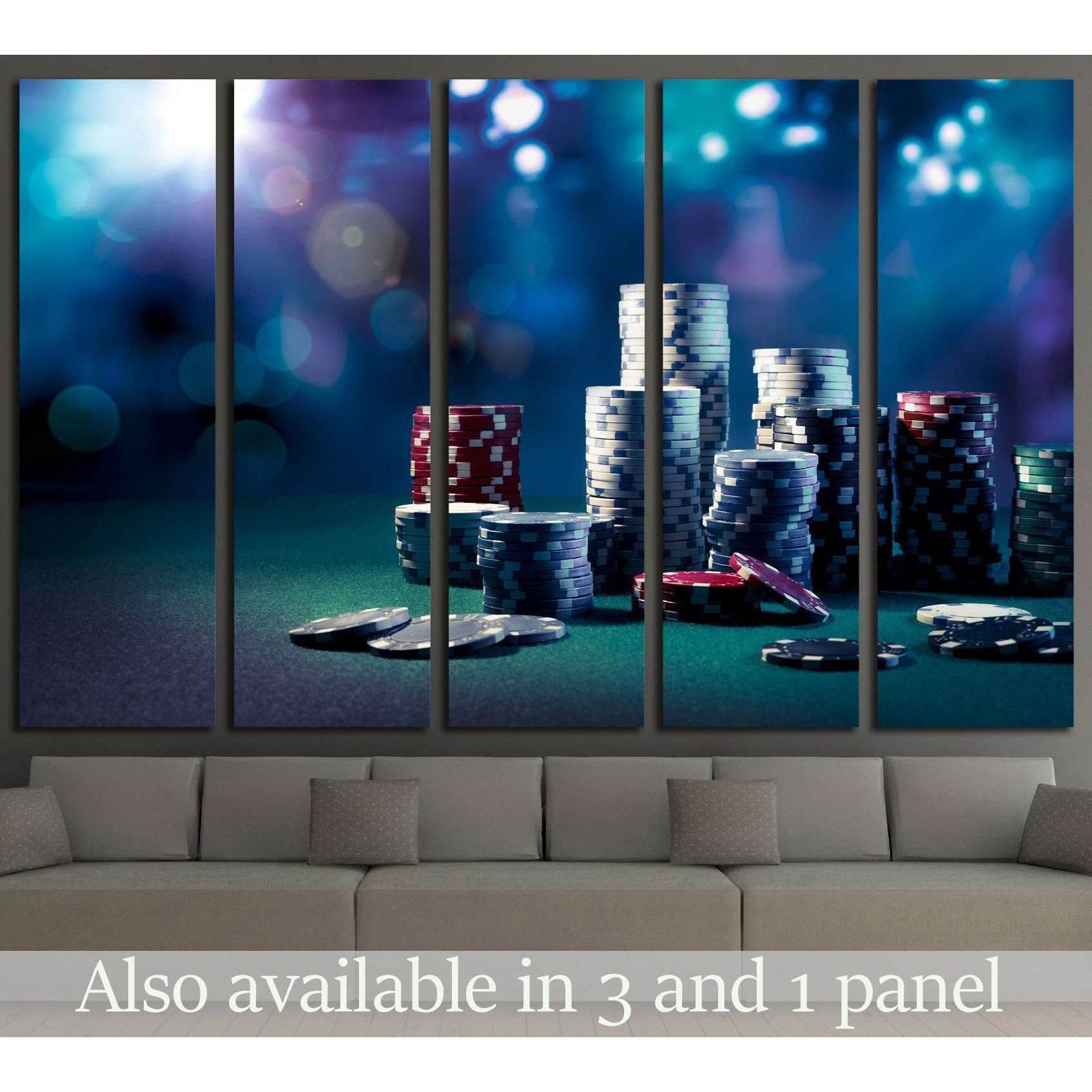 Poker Chips №545 Ready to Hang Canvas Print - Zellart Canvas Prints ALL_Products, s-545