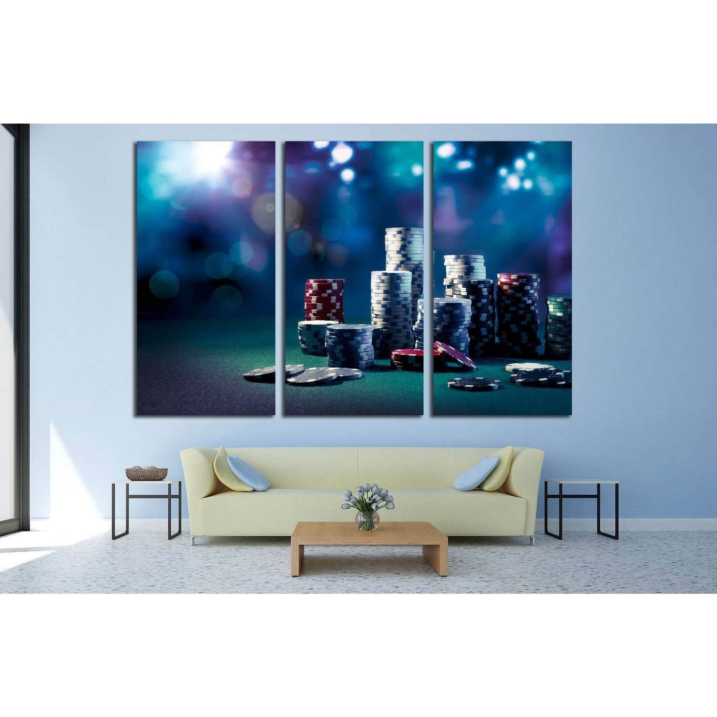 Poker Chips №545 Ready to Hang Canvas Print - Zellart Canvas Prints ALL_Products, s-545