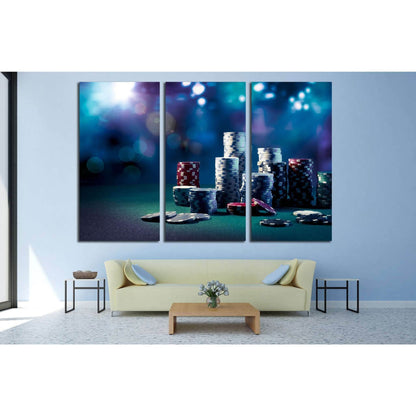 Poker Chips №545 Ready to Hang Canvas Print - Zellart Canvas Prints ALL_Products, s-545