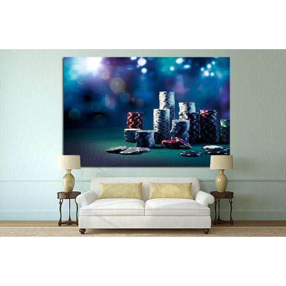 Poker Chips №545 Ready to Hang Canvas Print - Zellart Canvas Prints ALL_Products, s-545