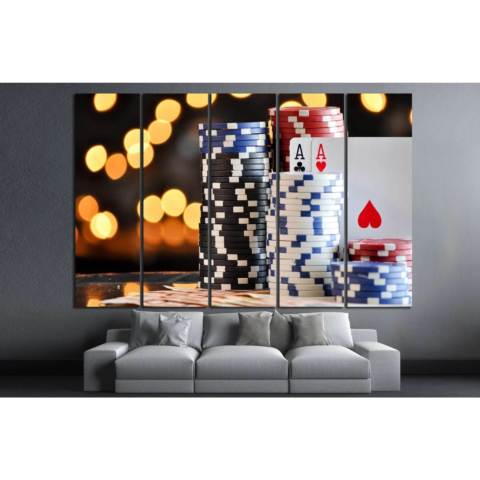 Poker Chips №725 Ready to Hang Canvas Print - Zellart Canvas Prints ALL_Products, s-725