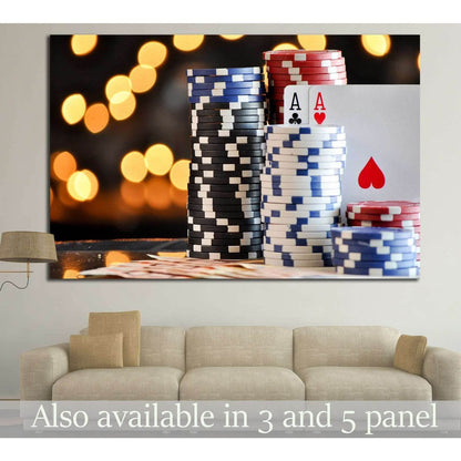 Poker Chips №725 Ready to Hang Canvas Print - Zellart Canvas Prints ALL_Products, s-725