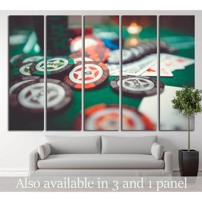 Poker Chips №726 Ready to Hang Canvas Print - Zellart Canvas Prints ALL_Products, s-726