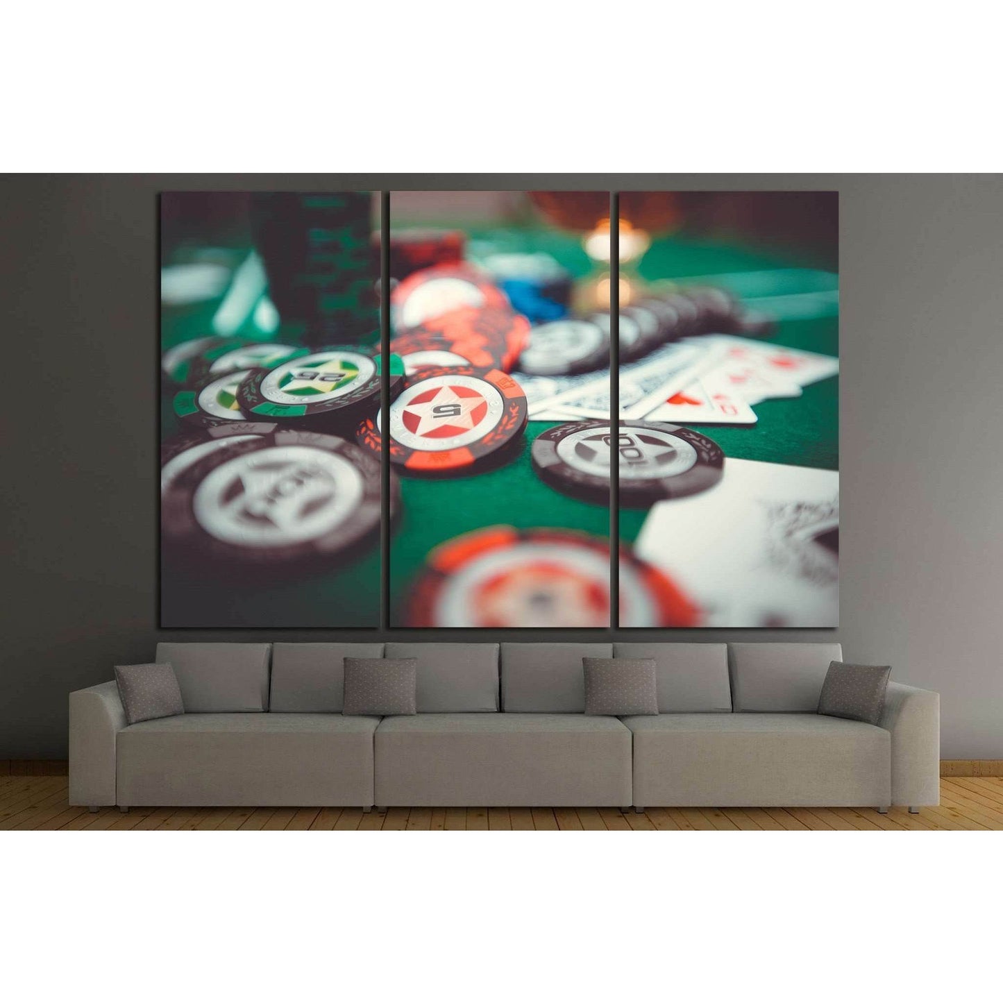 Poker Chips №726 Ready to Hang Canvas Print - Zellart Canvas Prints ALL_Products, s-726
