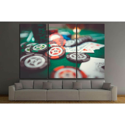 Poker Chips №726 Ready to Hang Canvas Print - Zellart Canvas Prints ALL_Products, s-726
