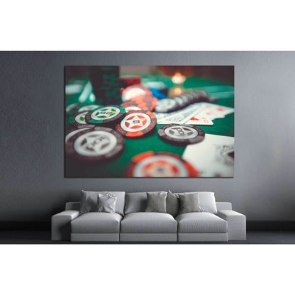 Poker Chips №726 Ready to Hang Canvas Print - Zellart Canvas Prints ALL_Products, s-726