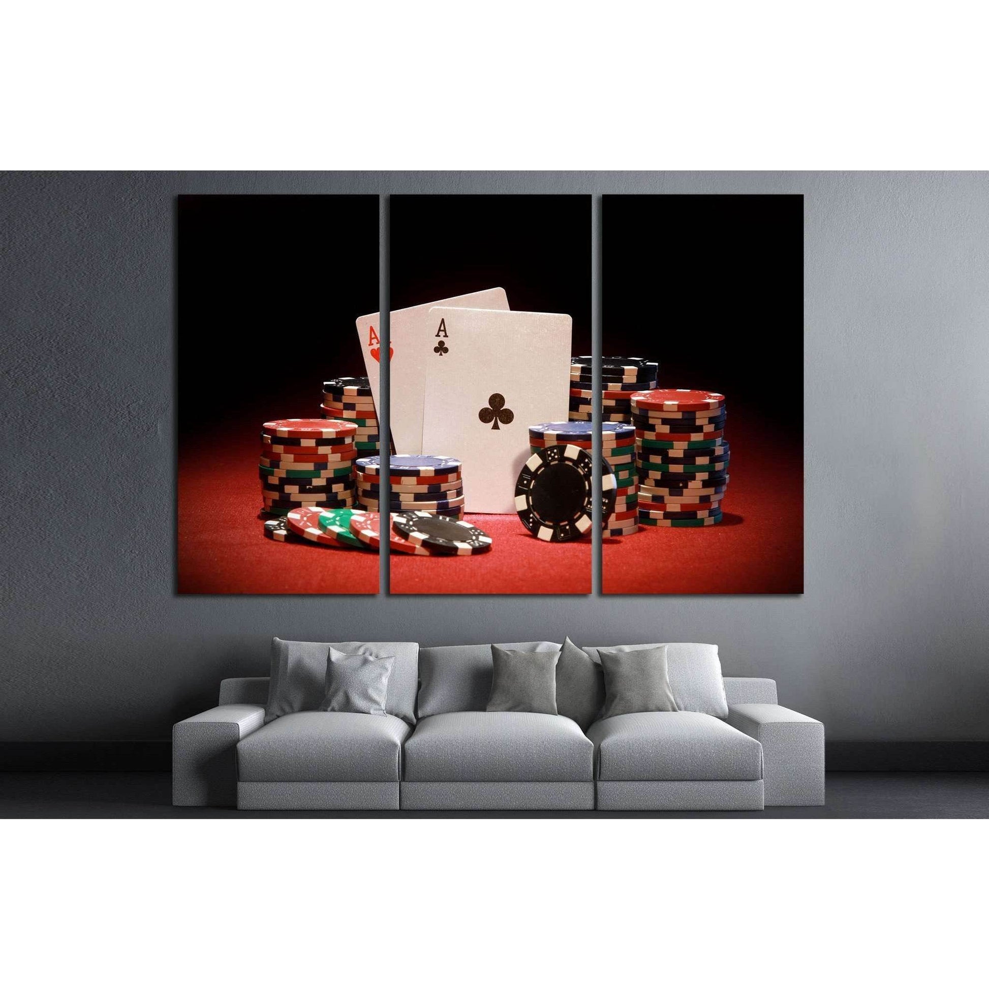 Poker chips and playing cards №543 Ready to Hang Canvas PrintCanvas art arrives ready to hang, with hanging accessories included and no additional framing required. Every canvas print is hand-crafted, made on-demand at our workshop and expertly stretched