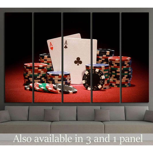 Poker chips and playing cards №543 Ready to Hang Canvas PrintCanvas art arrives ready to hang, with hanging accessories included and no additional framing required. Every canvas print is hand-crafted, made on-demand at our workshop and expertly stretched