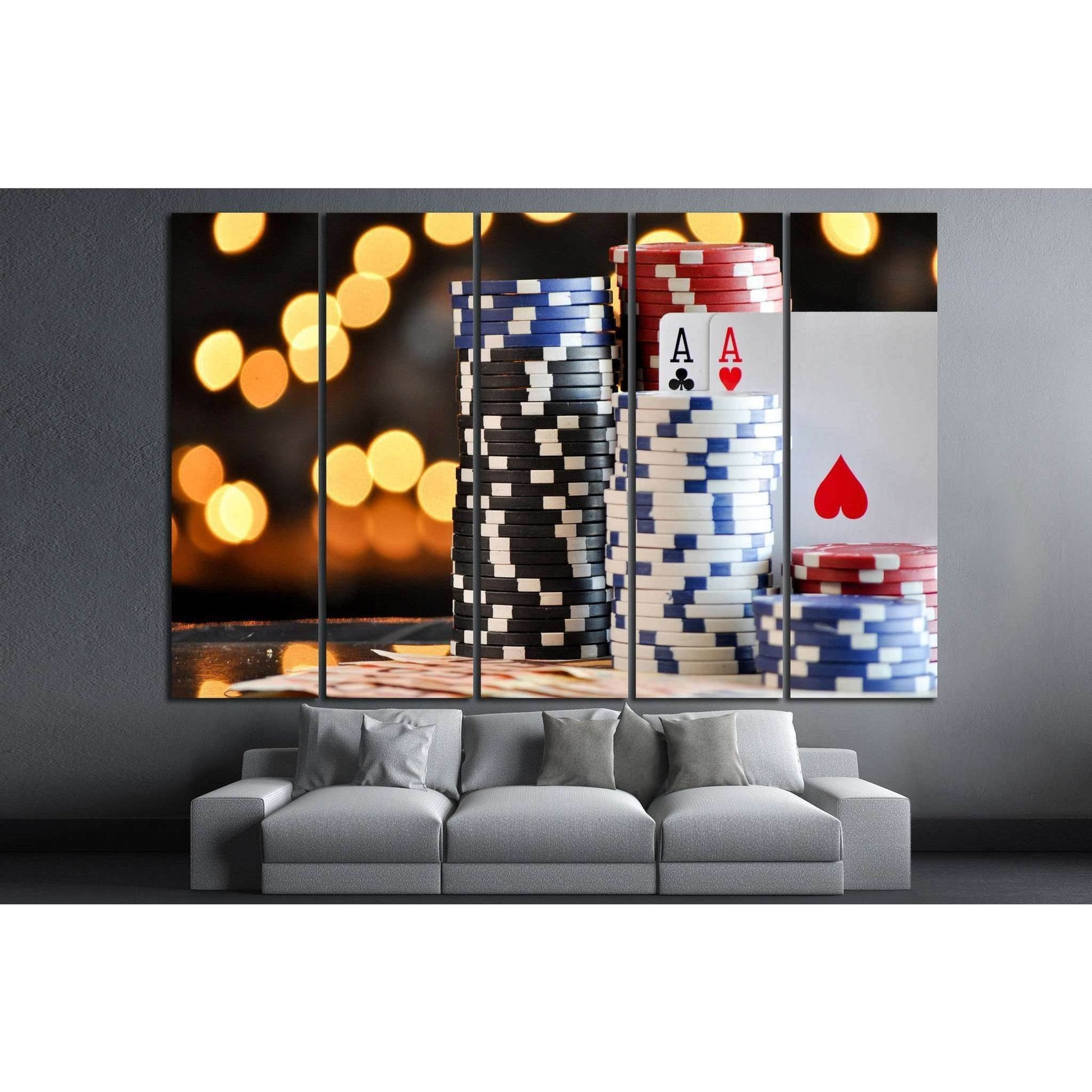 Poker Chips №725 Ready to Hang Canvas PrintCanvas art arrives ready to hang, with hanging accessories included and no additional framing required. Every canvas print is hand-crafted, made on-demand at our workshop and expertly stretched around 100% North