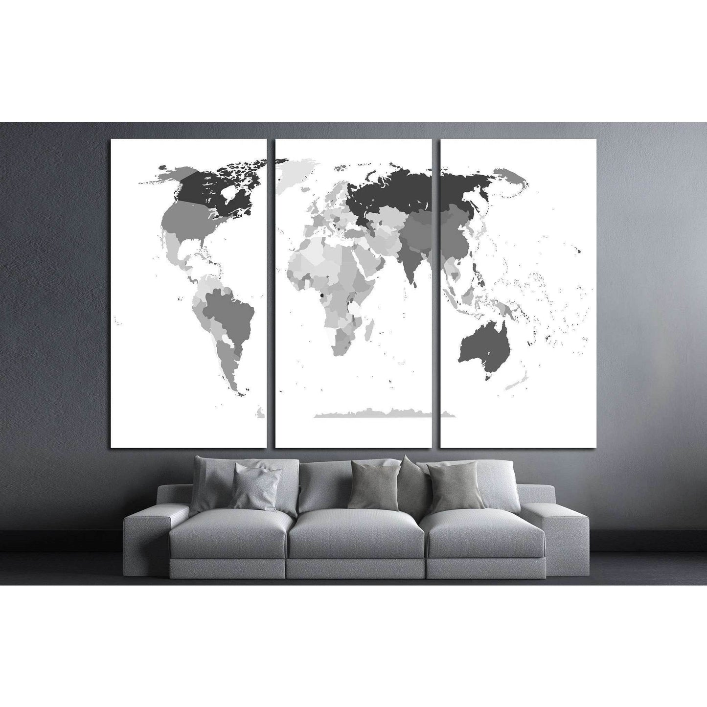 political map of the world №1928 Ready to Hang Canvas PrintCanvas art arrives ready to hang, with hanging accessories included and no additional framing required. Every canvas print is hand-crafted, made on-demand at our workshop and expertly stretched ar