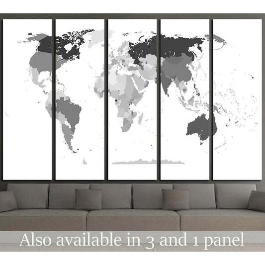 political map of the world №1928 Ready to Hang Canvas PrintCanvas art arrives ready to hang, with hanging accessories included and no additional framing required. Every canvas print is hand-crafted, made on-demand at our workshop and expertly stretched ar