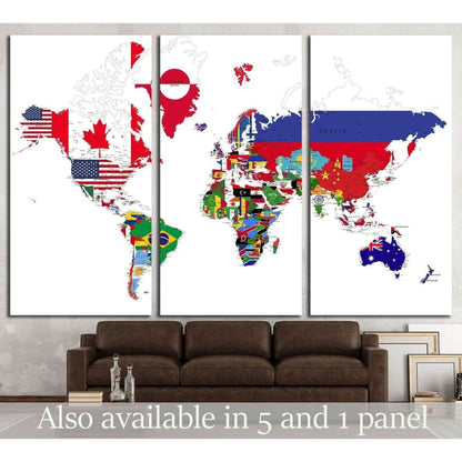 Political map of the world with country flags №1929 Ready to Hang Canvas PrintCanvas art arrives ready to hang, with hanging accessories included and no additional framing required. Every canvas print is hand-crafted, made on-demand at our workshop and ex