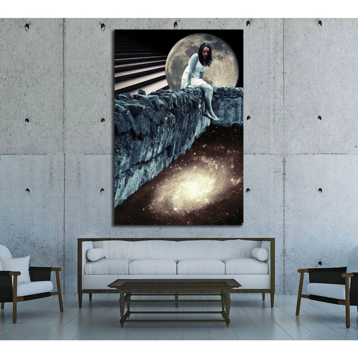 pondering at the edge (Eugenia Loli) №3407 Ready to Hang Canvas Print - Zellart Canvas Prints ALL_Products, s-3407