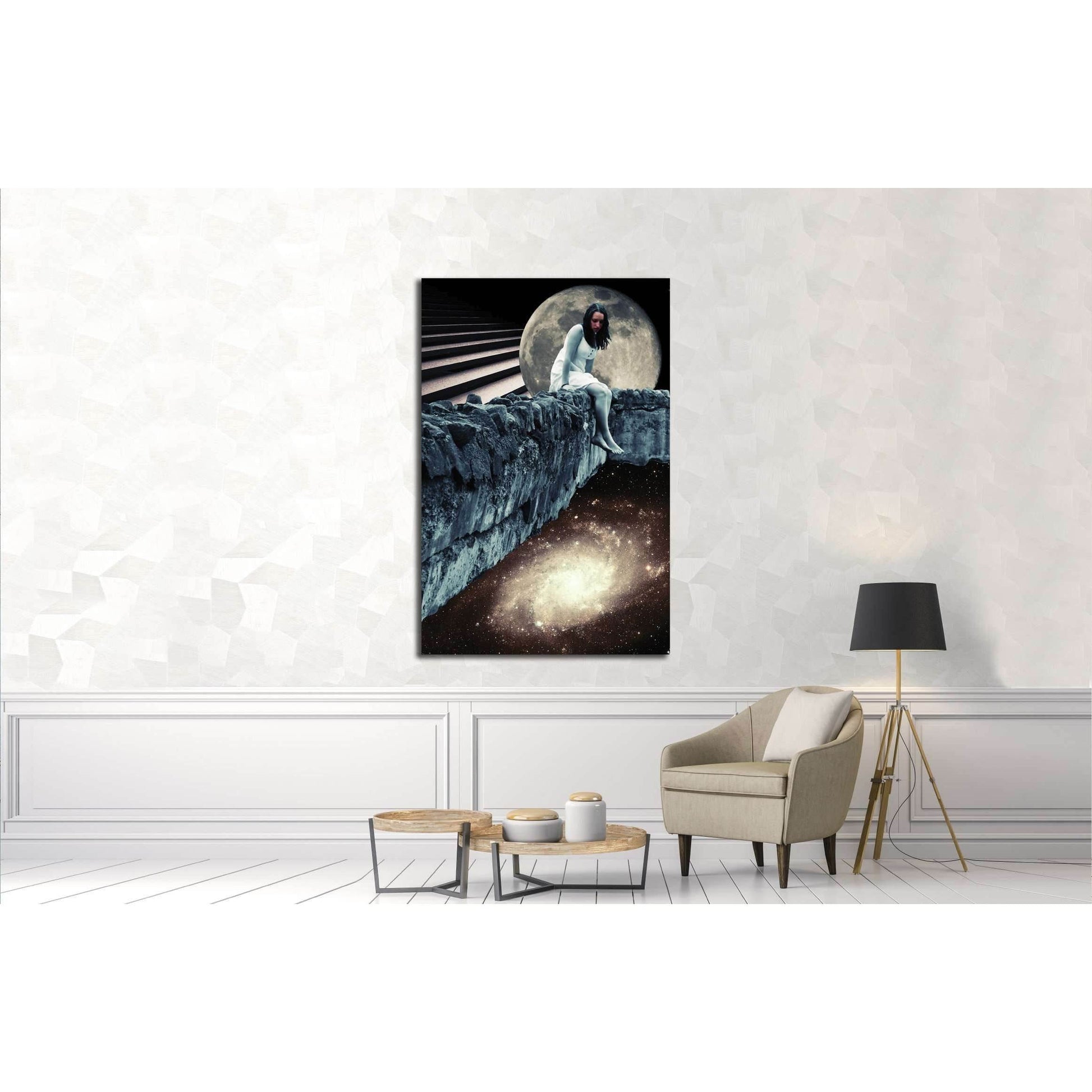 pondering at the edge (Eugenia Loli) №3407 Ready to Hang Canvas Print - Zellart Canvas Prints ALL_Products, s-3407