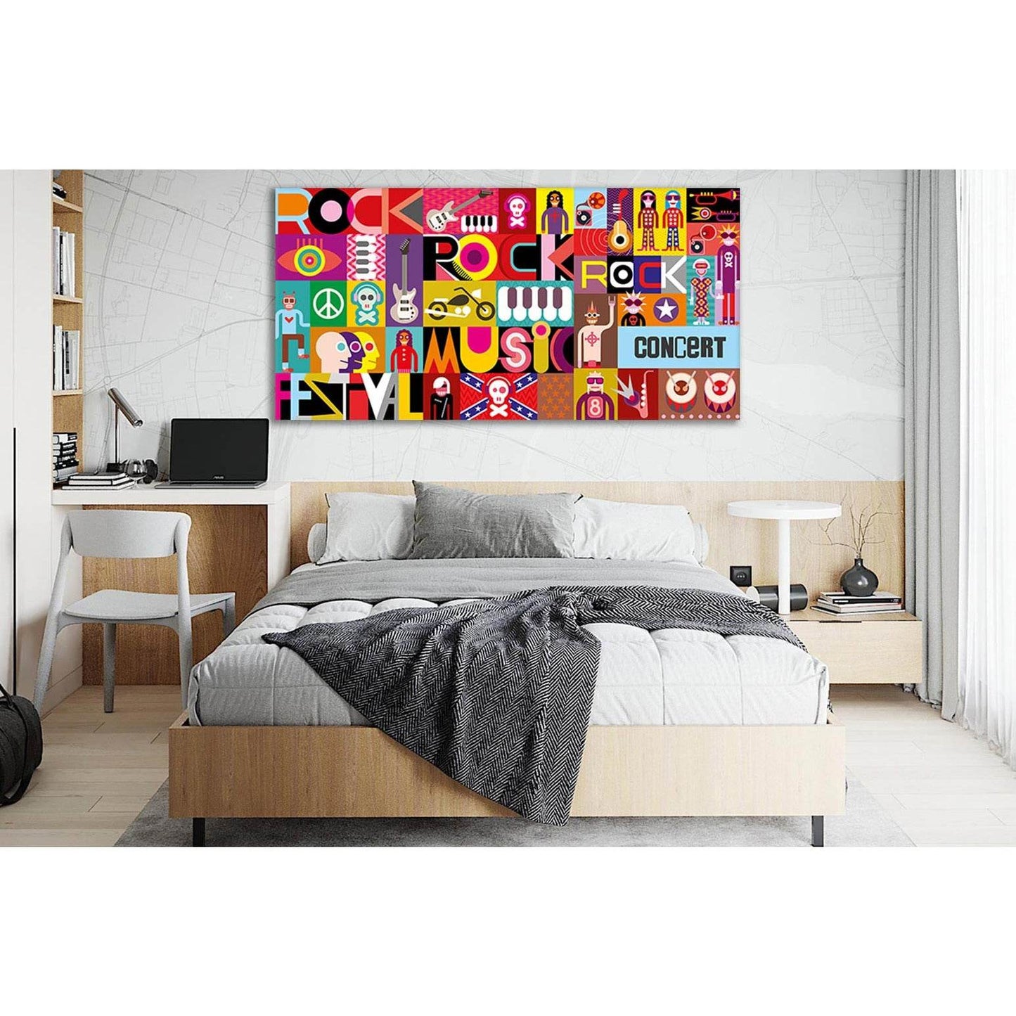 Pop Art Music Collage №SL532 Ready to Hang Canvas Print - Zellart Canvas Prints 0new, ALL_Products, Pop ART