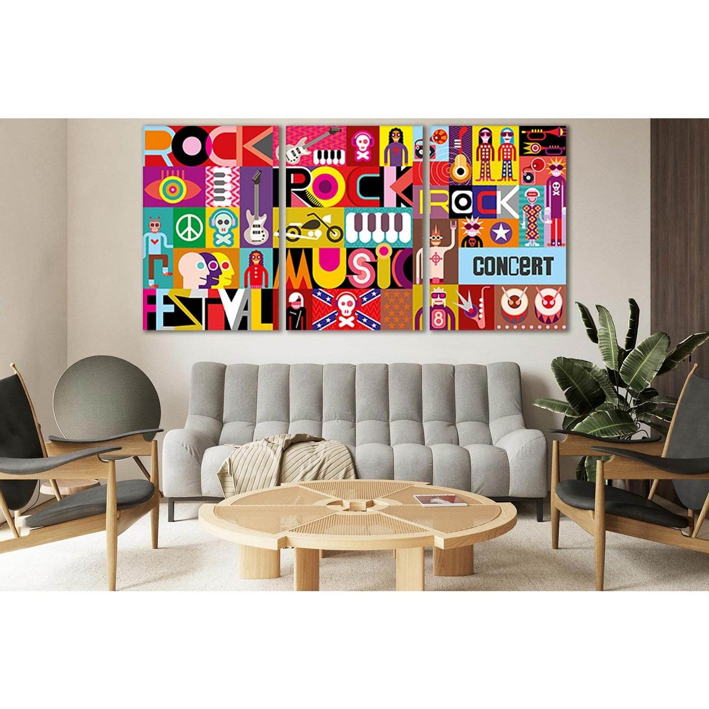 Pop Art Music Collage №SL532 Ready to Hang Canvas Print - Zellart Canvas Prints 0new, ALL_Products, Pop ART