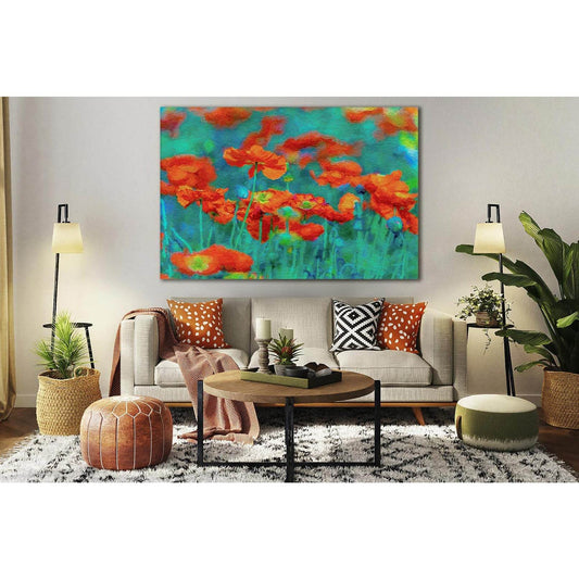 Poppies Oil Painting №SL564 Ready to Hang Canvas Print - Zellart Canvas Prints 0new, ALL_Products, Oil Painting Wall Art