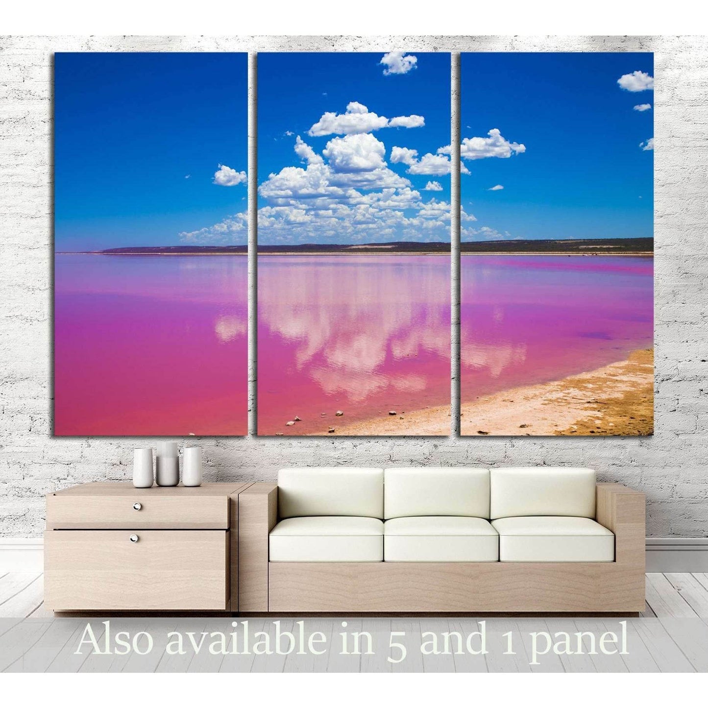 Port Gregory Pink Lake №3101 Ready to Hang Canvas Print - Zellart Canvas Prints ALL_Products, s-3101