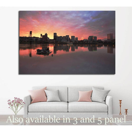 Portland Oregon Downtown №790 Ready to Hang Canvas Print - Zellart Canvas Prints ALL_Products, s-790