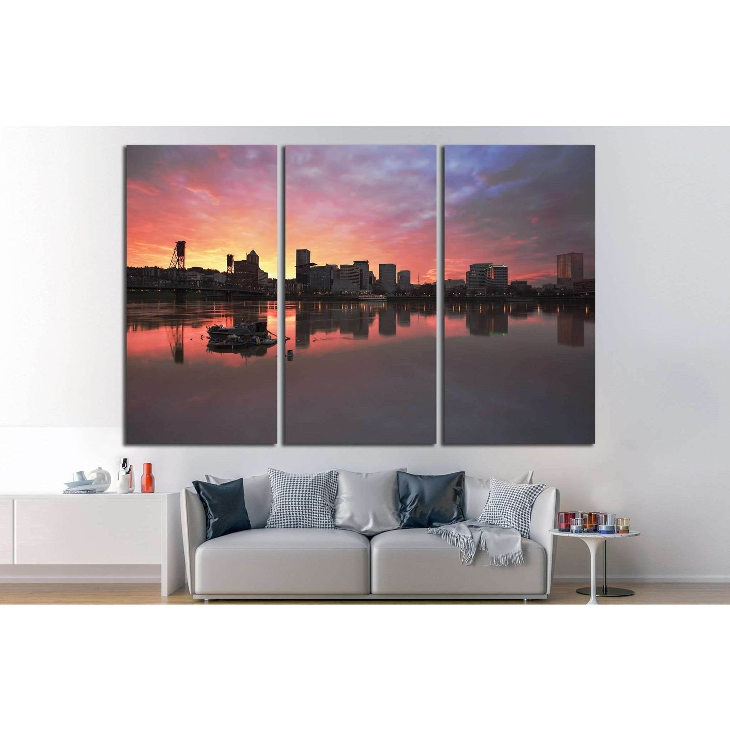 Portland Oregon Downtown №790 Ready to Hang Canvas Print - Zellart Canvas Prints ALL_Products, s-790