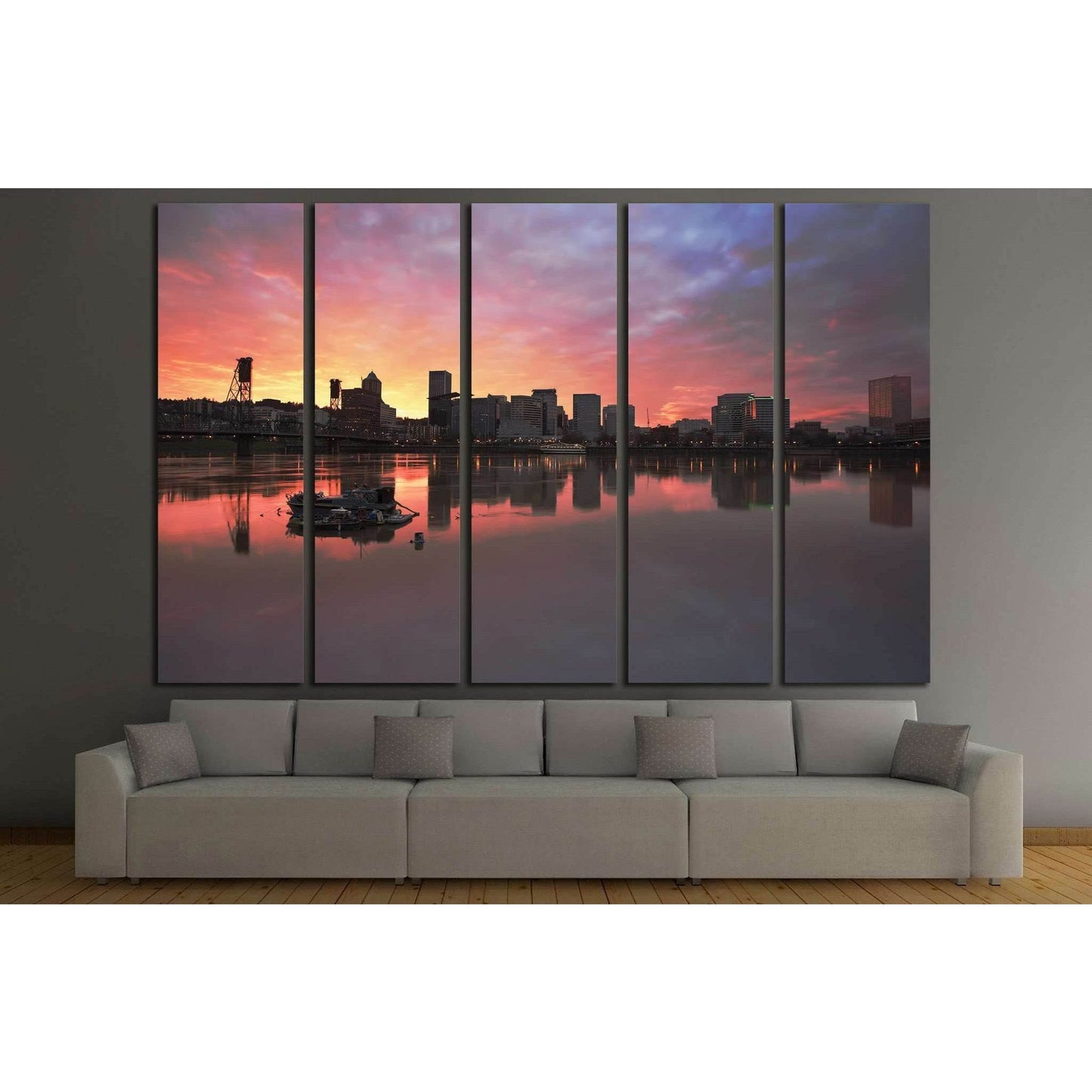 Portland Oregon Downtown №790 Ready to Hang Canvas Print - Zellart Canvas Prints ALL_Products, s-790